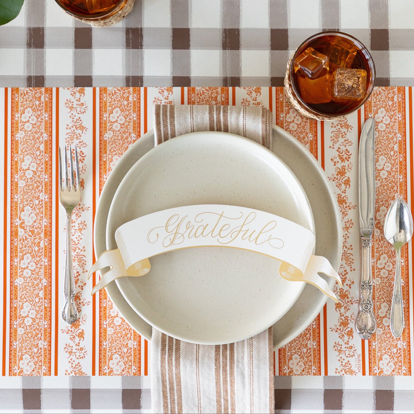 Pumpkin Burleigh Stripe Placemat