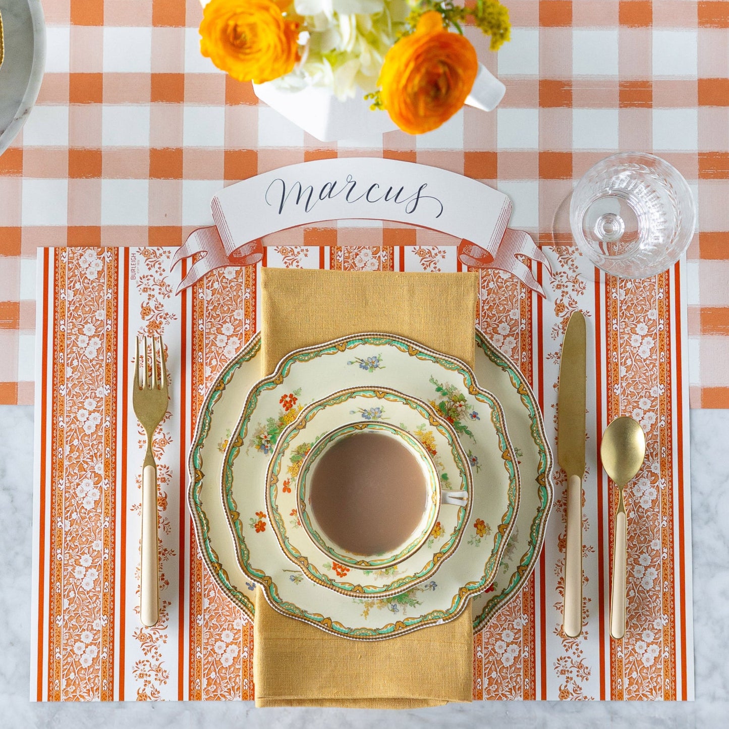 Pumpkin Burleigh Stripe Placemat