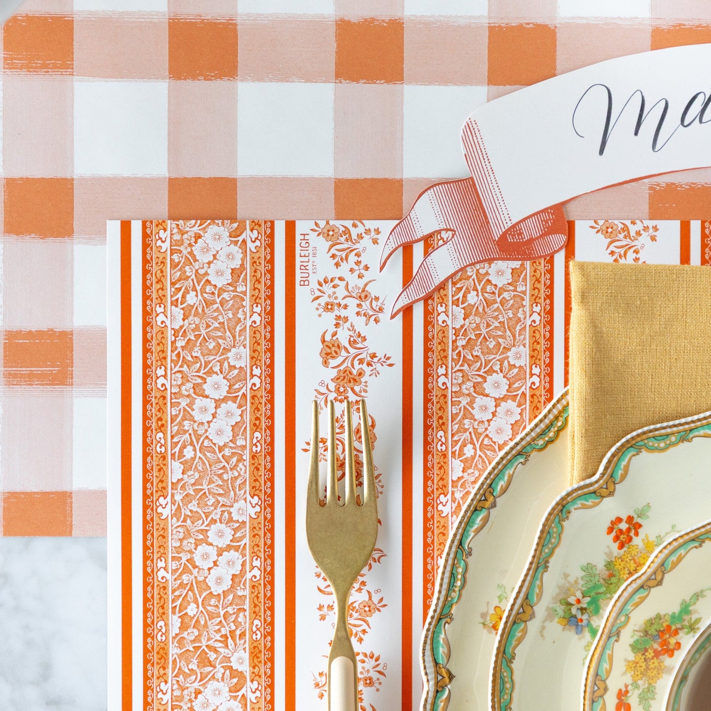 Pumpkin Burleigh Stripe Placemat