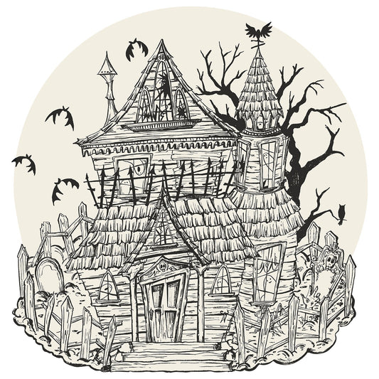 Die-Cut Coloring Haunted House Placemat