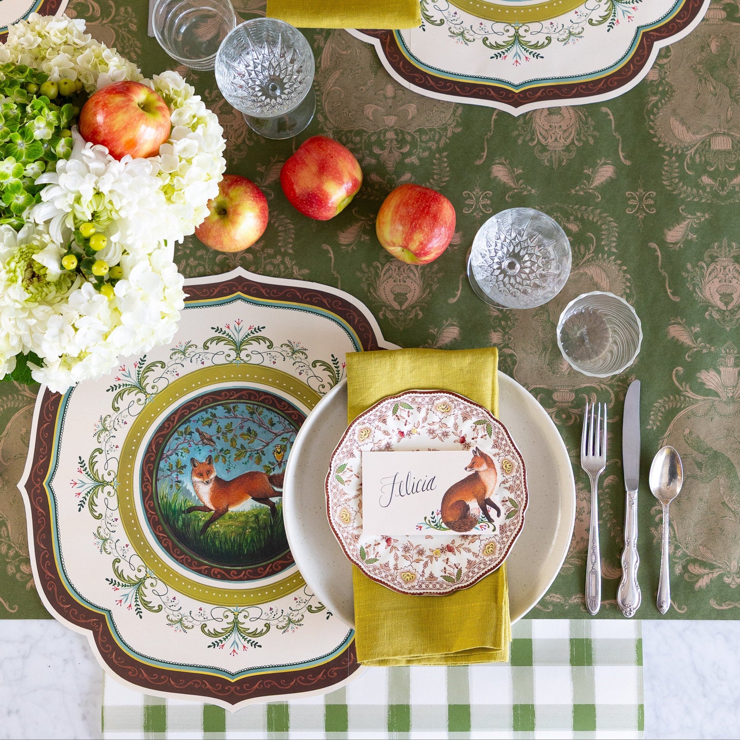 Die-cut Fanciful Fox China Placemat