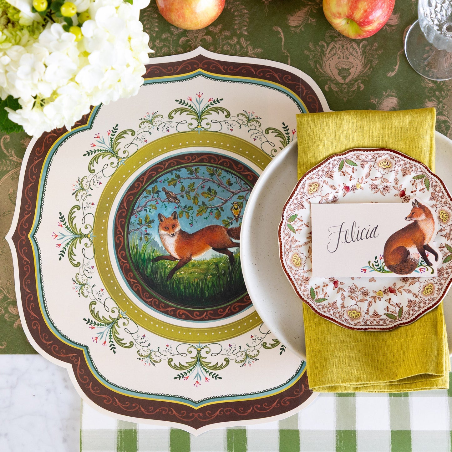 Die-cut Fanciful Fox China Placemat