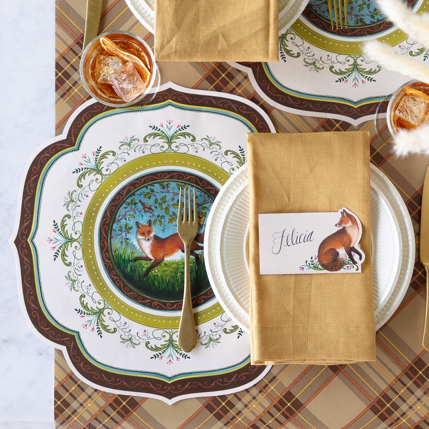Die-cut Fanciful Fox China Placemat