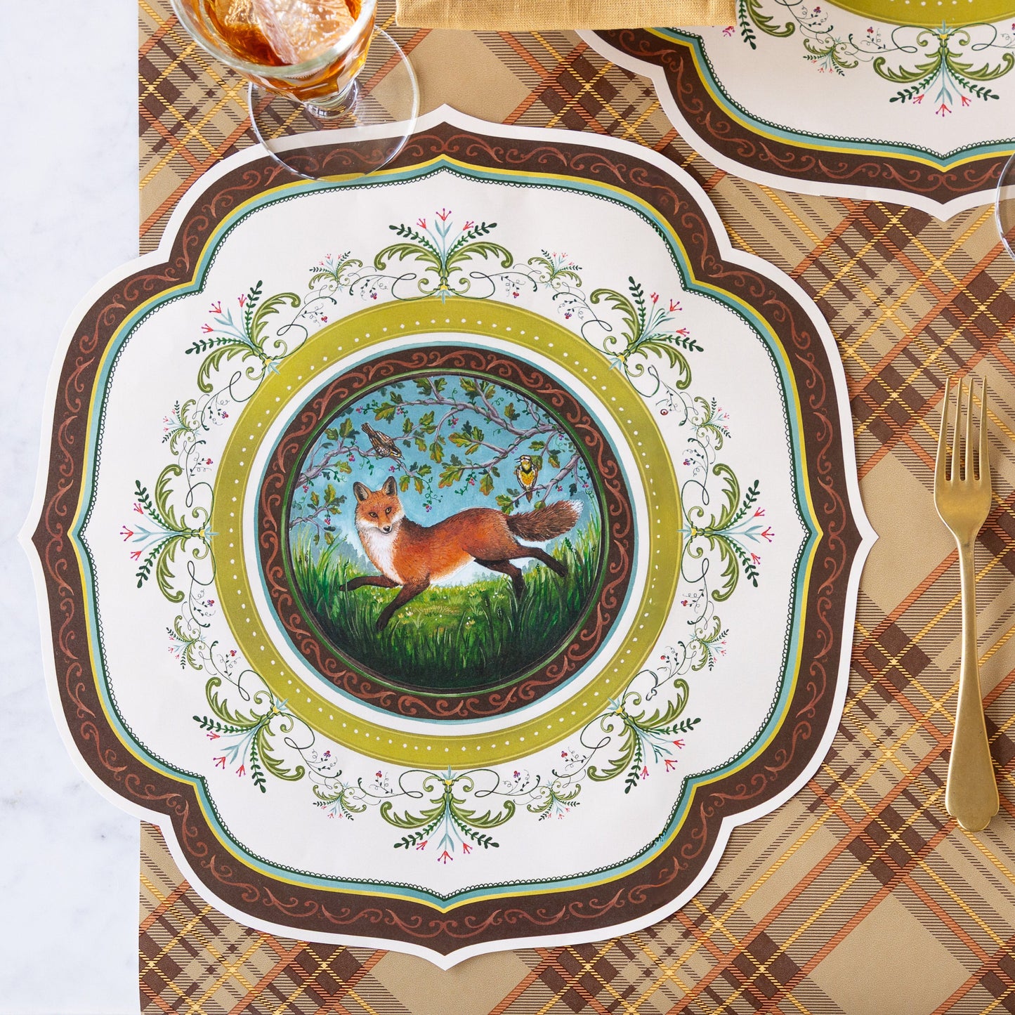 Die-cut Fanciful Fox China Placemat