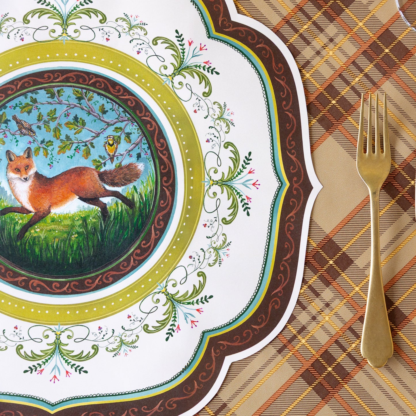 Die-cut Fanciful Fox China Placemat
