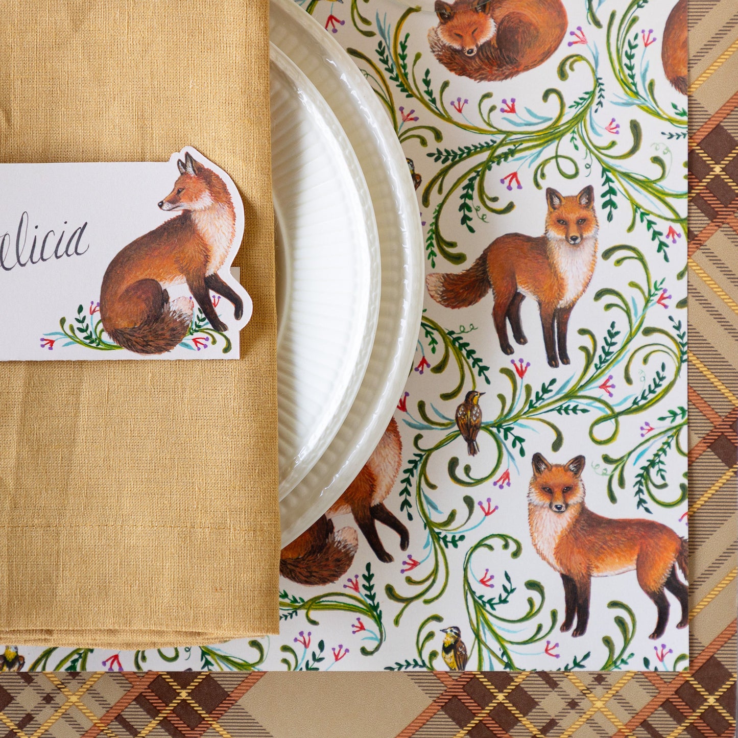 Fanciful Foxes Placemat